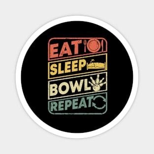 cool Bowler gifts Eat Sleep Bowl Repeat funny retro bowling Magnet